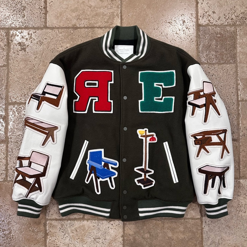 Readymade Chair Logos Varsity Lettermen Green Jacket